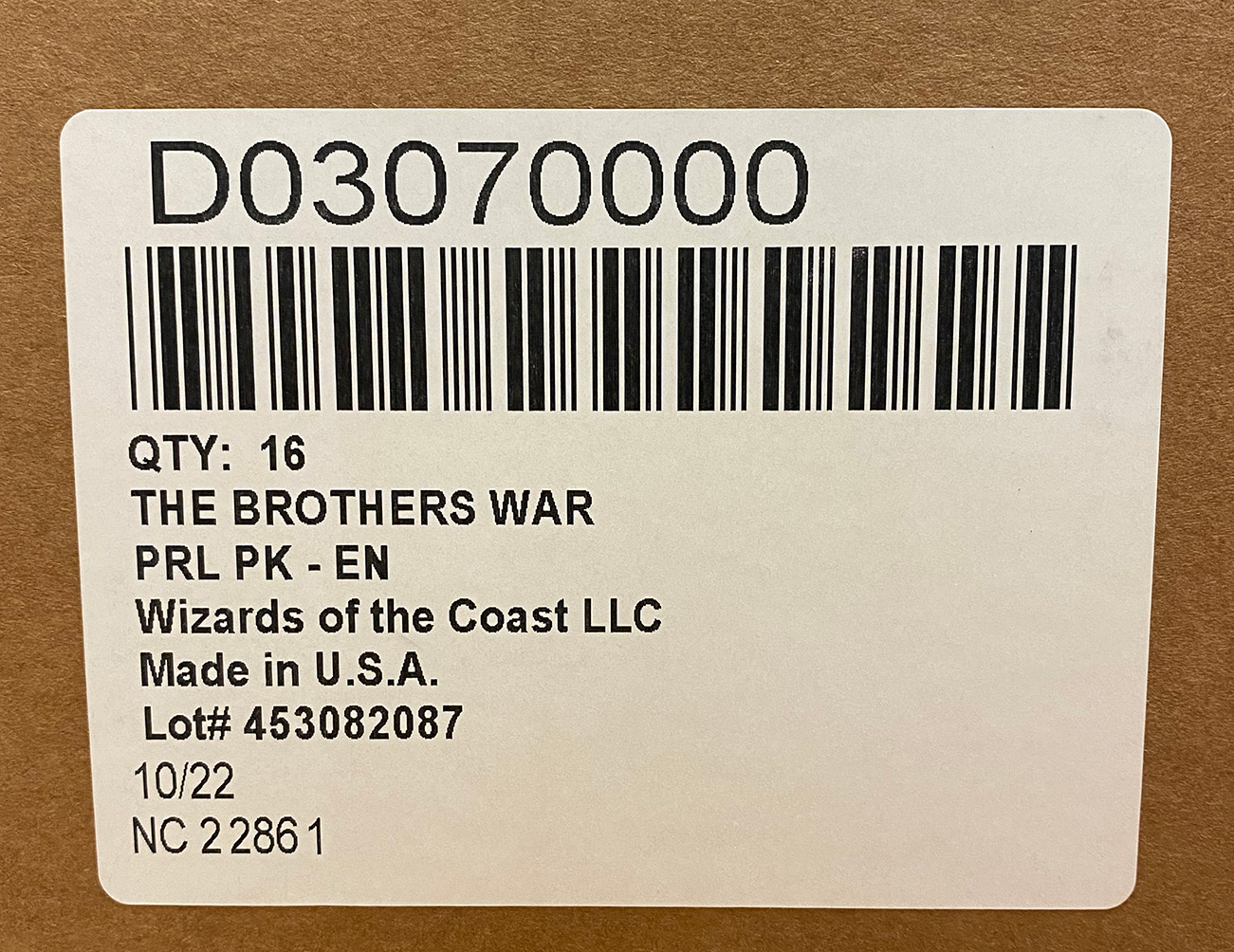MTG The Brothers War Prerelease CASE (16 Prerelease Kits)
